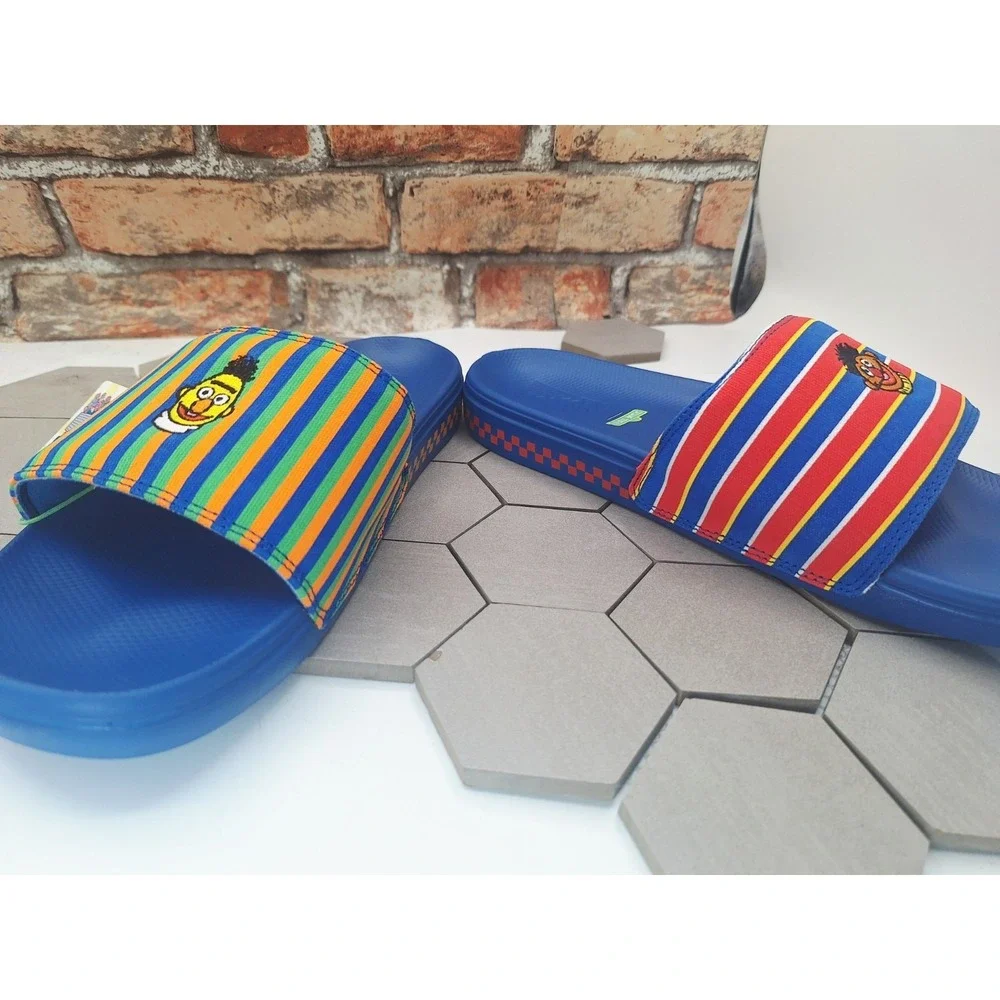 Vans x Sesame Street La Costa Slide Bert & Ernie Blue Stripes Sandals Men's 12
